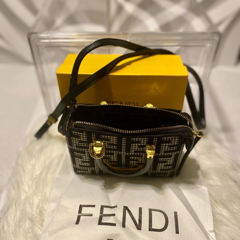 Fendi By the Way Monogram Mini Tote-tortoiseshell-effect plexiglass handles.